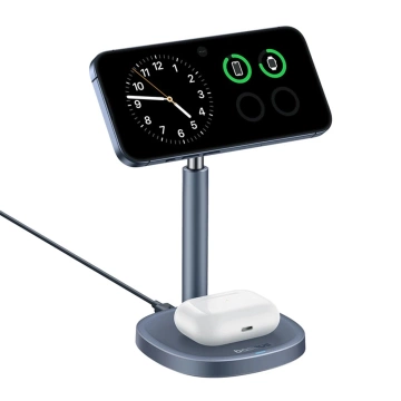 Baseus Orbit 2 Pro MagSafe Qi2 20W 2in1 Inductive Charger with Cooling Gray
