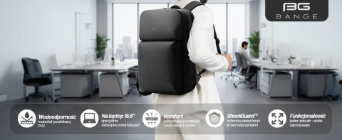 Водонепроникний рюкзак Bange для ноутбука 15.6", city traveler, 45х30х16 см, для роботи, літака, чоловічий, жіночий, з USB портом Чорний