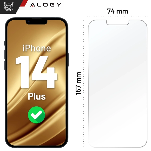 Hybrid Glass for Apple iPhone 14 Plus for Alogy Flexi Glass 9H Case Friendly Flat Screen Protector