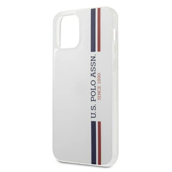 Puzdro na telefón US Polo Tricolor Collection iPhone 12/12 Pro 6,1". biela/biela