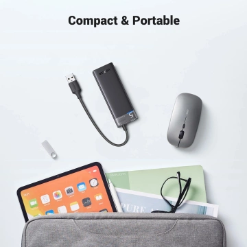 HUB Ugreen CM653 4x USB-A 3.0 5Gb/s LED napájení Černý