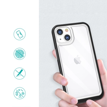 Прозорий чохол 3в1 для iPhone 13 чехол гелевий з рамкою чорний