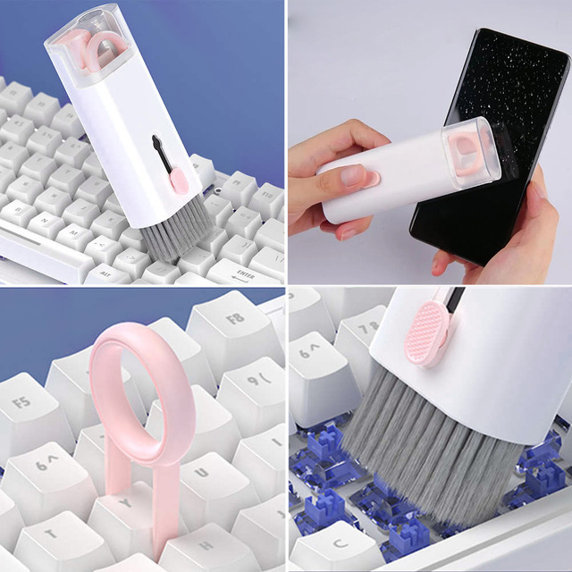 Cleaner Multifunkčná čistiaca sada pre airpods 7v1 klávesnice Ružová a biela