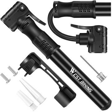 Алюмінієвий велосипедний насос Alogy Mini Bike Pump 100psi з ручкою Чорний
