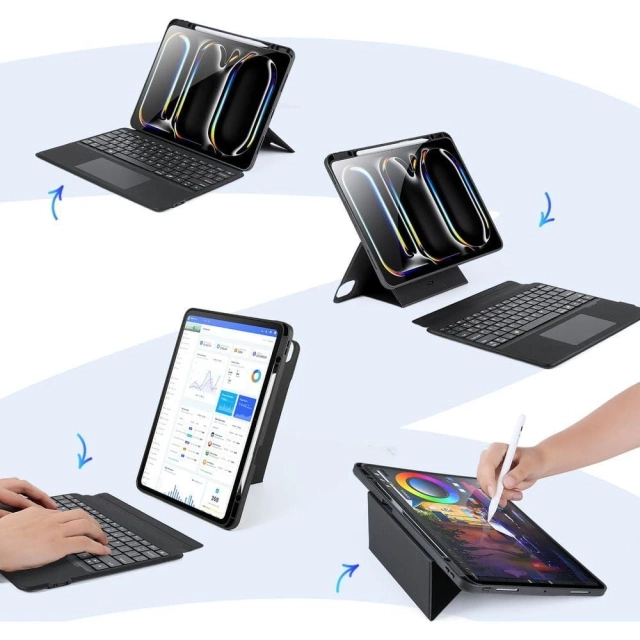 Protective case with Bluetooth keyboard for iPad Pro 13 (2024) DUX DUCIS DK Black
