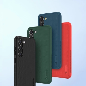 Pouzdro Nillkin Super Frosted Shield Pro pro Samsung Galaxy S23 pancéřový kryt stojánek na telefon červený