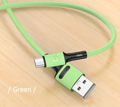 USAMS Kábel U52 microUSB 2A Fast Charge 1m zelený
