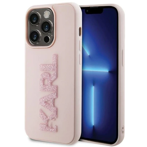 Puzdro Karl Lagerfeld KLHCP15X3DMBKCP pre iPhone 15 Pro Max 6,7" ružové/ružové pevné puzdro 3D gumové trblietavé logo