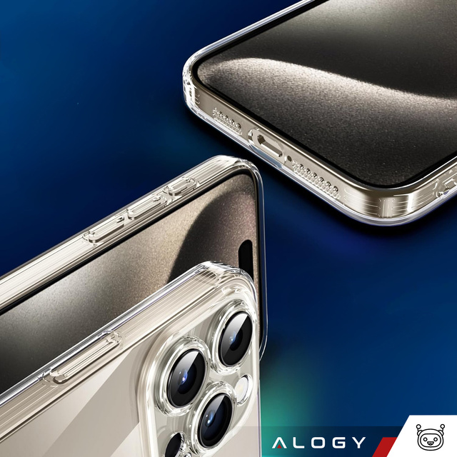 Puzdro pre iPhone 15 Pro Housing Case Silikónová priehľadná ochrana fotoaparátu Ochrana objektívu Alogy Slim