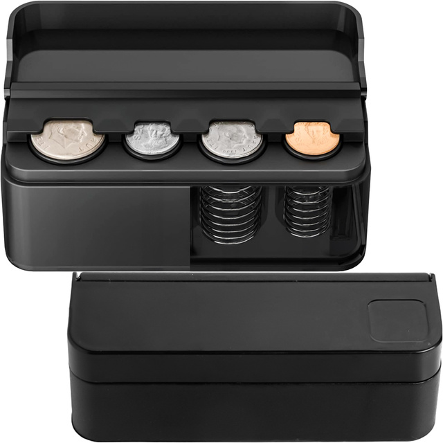 Coin Box Coin Holder Wallet Organizer Storage Box for Small Coins for Car Cars Offices Home Box Alogy Black