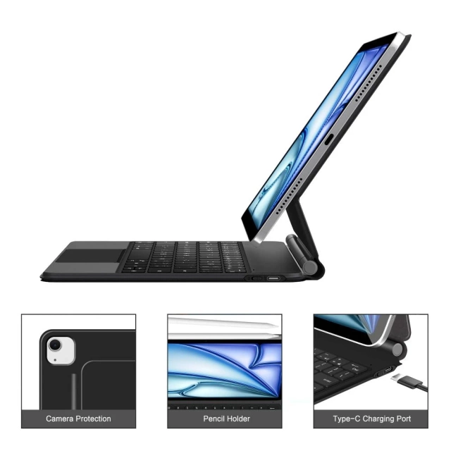 TECH-PROTECT SMARTCASE MAGNETIC + KEYBOARD IPAD AIR 10.9” 4 / 5 / 2020-2022 / 11” 6 / 7 / 2024-2025 BLACK