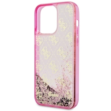 Etui Guess GUHCP14LLC4PSGP do iPhone 14 Pro 6.1" hardcase Liquid Glitter 4G Transculent