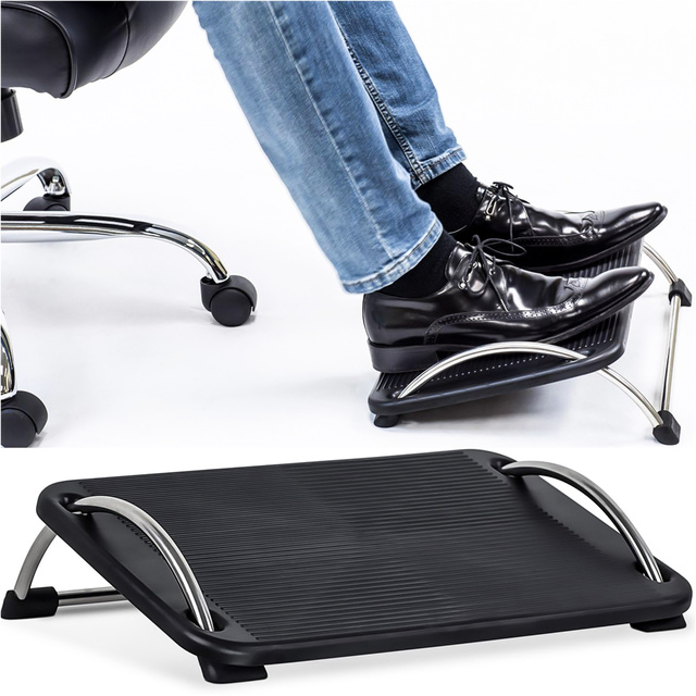 Office footrest, foot rest, legs, adjustable, solid, comfortable, angle adjustment, for computer, black