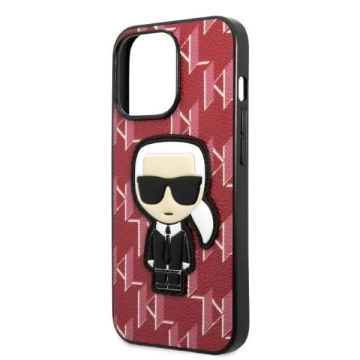 Ochranné puzdro na telefón Karl Lagerfeld KLHCP13LPMNIKPI pre Apple iPhone 13 Pro / 13 6,1" pevné puzdro červeno/červené Monogram Ikonik Patch