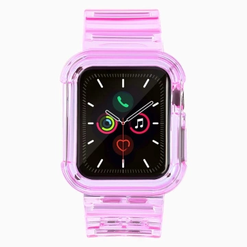 Remienok na zápästie Svetelná súprava Silikónový remienok Náramok Náramok Puzdro na hodinky Apple Watch 2/3/4/5/6/SE 42/44 červené