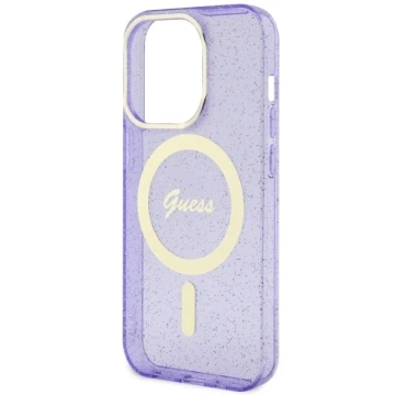 Etui na telefon Guess GUHMP14XHCMCGU do Apple iPhone 14 Pro Max 6,7" purpurowy/purple hardcase Glitter Gold MagSafe