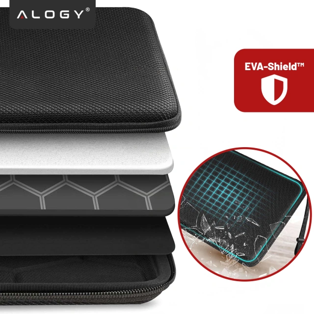 Laptop Sleeve, MacBook Air Pro 13.3" Alogy Hard Foam Bag Protective Case for 13-14" Laptops Black