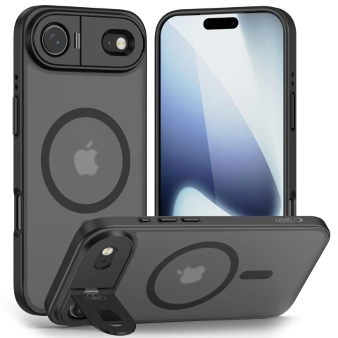 Etui Tech-Protect MagStand MagSafe do iPhone 17 Air, czarny mat