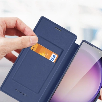 Чохол Dux Ducis Skin X Pro для Samsung S24 Ultra з магнітним кільцем і клапаном - синій