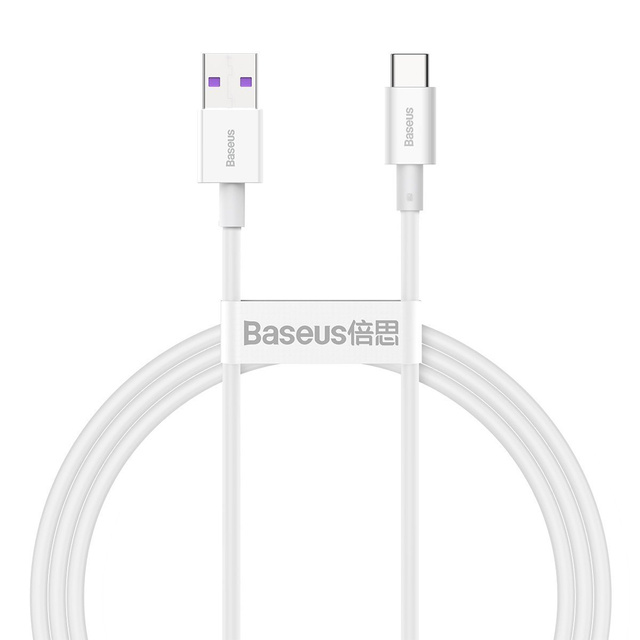 1m kábel Baseus Superior USB na USB-C typ C 66W biely kábel