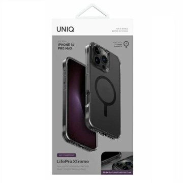 Etui UNIQ LifePro Xtreme для iPhone 16 Pro Max 6.9" Magclick Charging Szary/Smoked