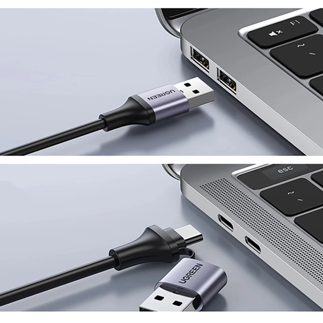 Adaptér Ugreen CM489 HDMI na USB-A/USB-C, 1080p 30Hz, sivý