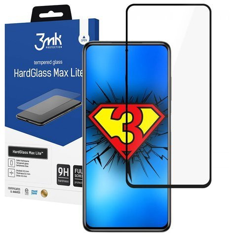 Ochranné sklo 3mk HardGlass Max Lite pre Xiaomi Poco x3 NFC Black