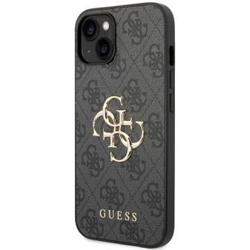 Etui Guess GUHCP15S4GMGGR для iPhone 15 6.1" сірий/сірий твердий корпус 4G з великим металевим логотипом