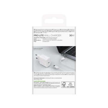 Puro PROLITE 30W USB-C nástenná nabíjačka biela, rýchle nabíjanie