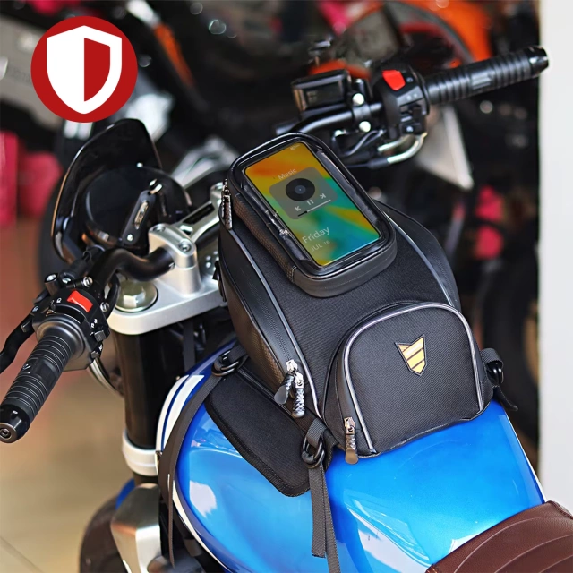 Sakwa motocyklowa torba na motor z etui miejscem na telefon odczepianym Czarna