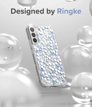 Kryt pouzdra Ringke Fusion Design Armor Case s gelovým rámem pro Samsung Galaxy S22 (S22 Plus) průhledný (květinový) (F593R31)