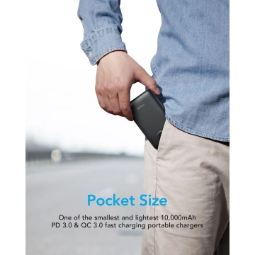 Powerbank Зовнішній акумулятор (POWER BANK) VEGER S11 - 10,000mAh LCD Quick Charge PD 22.5W black (W1140)