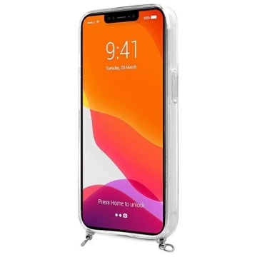 Guess GUHCP13SKC4GBSI iPhone 13 mini 5,4" прозорий твердий чохол 4G сірий ремінь срібний ланцюжок