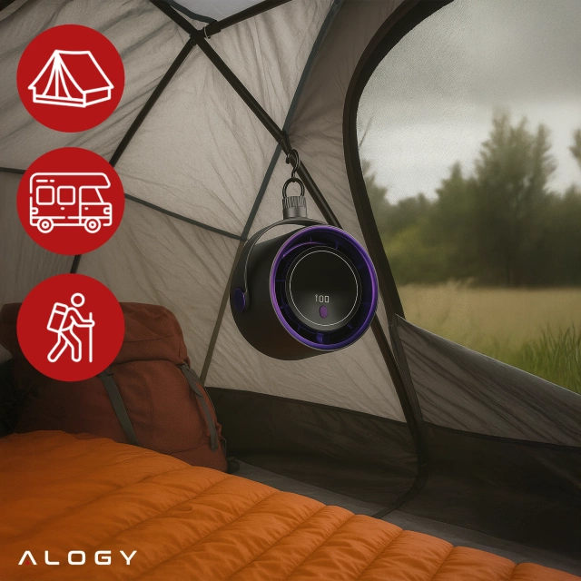 Stolný ventilátor stojaci ventilátor malé obehové čerpadlo s klipom bezdrôtové ručné 500mAh USB-C Alogy White