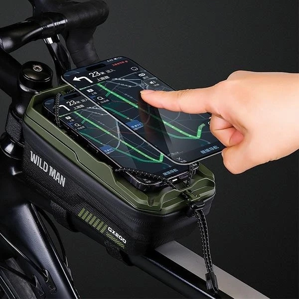 WILDMAN GX200 2L Bike Frame Bag Black Phone Holder