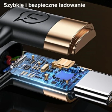 USAMS Geflochtenes Kabel U62 2xUSB-C/USB-A /Lightning 1,2m PD Fast Charge schwarz