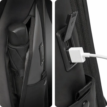 Bange vodeodolný batoh taška na notebook 15,6" mestský cestovateľ 47x30x15 cm do práce školské lietadlo pánsky dámsky s USB portom Čierny