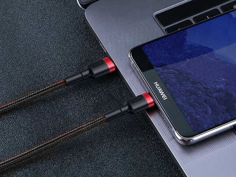 Baseus Kabel Cafule 2x USB-C QC 3A 1m PD červený čierny