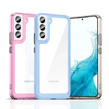 Ochranné puzdro na telefón Outer Space Case pre kryt Samsung Galaxy S23 Plus s pružným rámom modrej farby