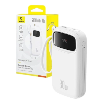 Powerbank Baseus QPow 2 20000mAh 30W 2xUSB-C (білий)