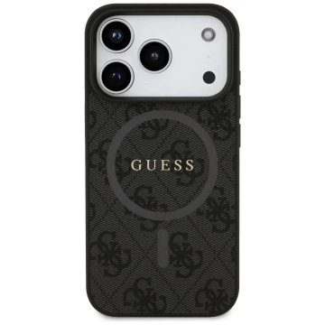 Etui do iPhone 17 Pro Guess 4G Ring Classic Logo MagSafe Black