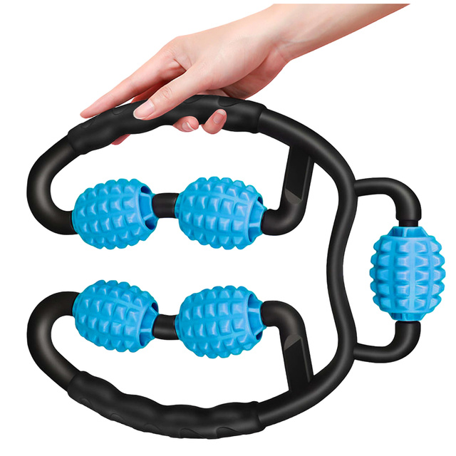 Body massager anti-cellulite manual muscle roller Alogy 5x massage roller Universal roller black and blue