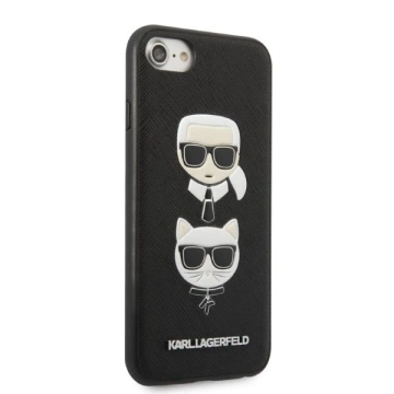 Pevné puzdro Etui Karl Lagerfeld KLHCI8SAKICKCBK na iPhone 7/8 / SE 2020 / SE 2022 Saffiano Karl