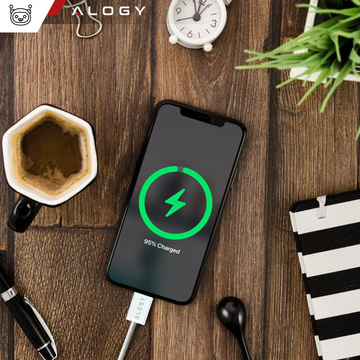Kábel USB-C typu C Silný rýchly 60 W PD 1M pre iPhone 15/Pro/Max iPad MacBook Alogy nylonový kábel biely