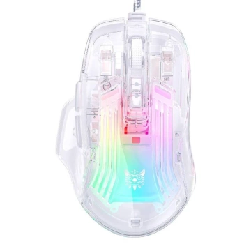 Дротова ігрова миша Onikuma CW923 RGB 12800 DPI прозора