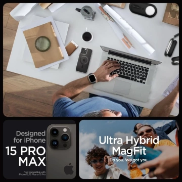 Etui Spigen Ultra Hybrid Mag MagSafe pro iPhone 15 Pro Max Carbon Fiber