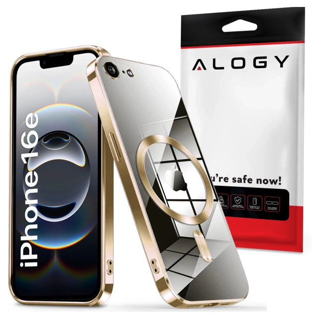 Pouzdro MagSafe pro Apple iPhone 16 Pro Max Alogy Glamour Pouzdro luxusního prstenu zlaté-průhledné