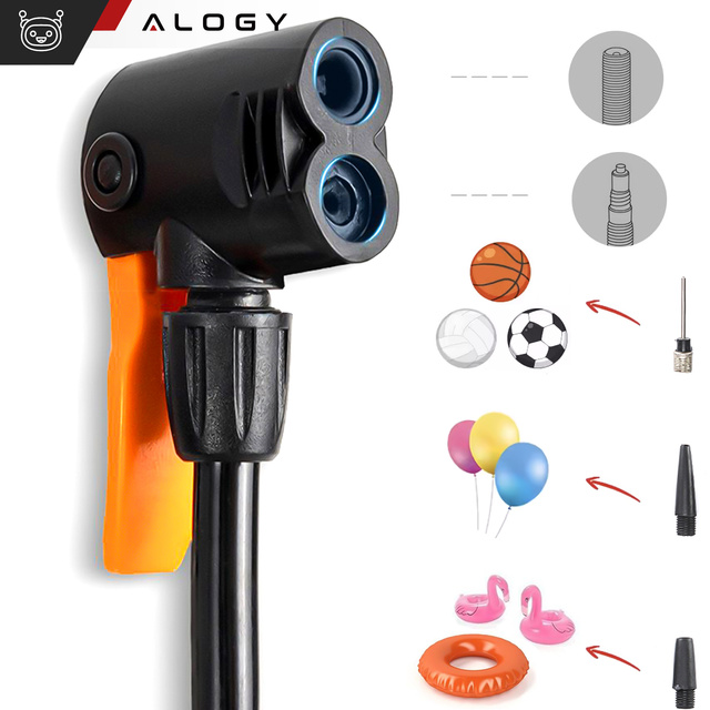 Alogy Bike Pump 160psi with pressure gauge and handle, manual, Black