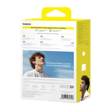 Słuchawki Baseus Bass 15 Clip OWS + Kabel USB-C 30cm Białe