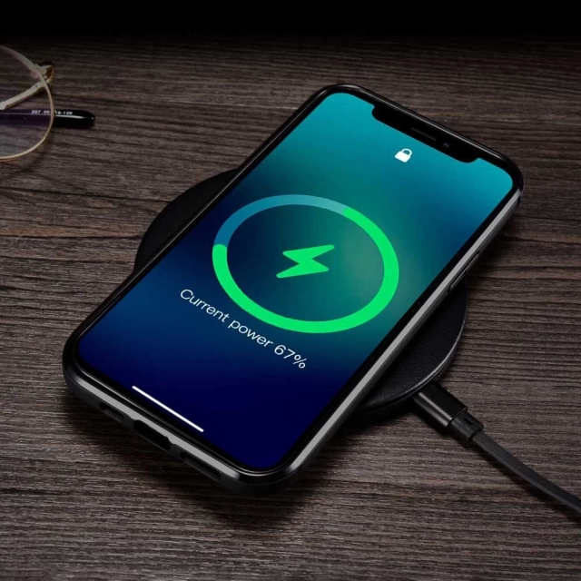 Pouzdro iCarer Leather Oil Wax potažené pravou kůží pro iPhone 12 Pro Max černé (ALI1206-BK)